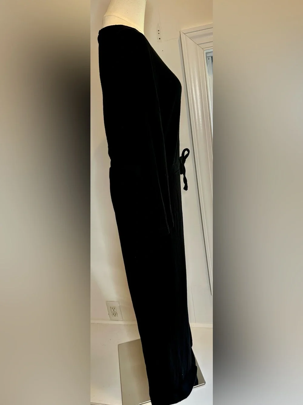 Beyond Yoga Draw the Line Ribbed Wide Leg Jumpsuit Black Medium